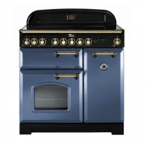 Cuisinière 90cm Falcon Classic Deluxe Roche bleue Laiton CDL90EISB/B-EU 3 fours électriques / 5 foyers induction