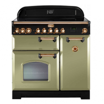 Cuisinière 90cm Falcon Classic Deluxe Vert Olive Laiton CDL90EIOG/B-EU 3 fours électriques / 5 foyers induction