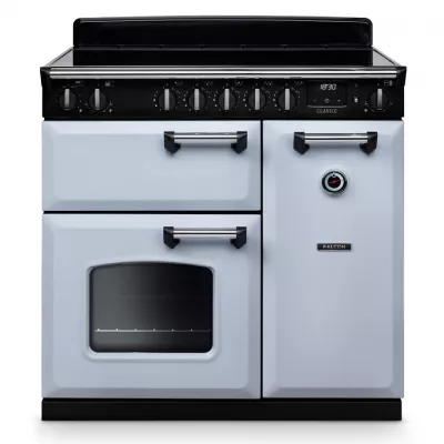 Cuisini�re 90cm Falcon Classic NGC Bleu pastel Chrom� CL90EIPBOR/CM-E1 3 fours �lectriques / 5 foyers induction