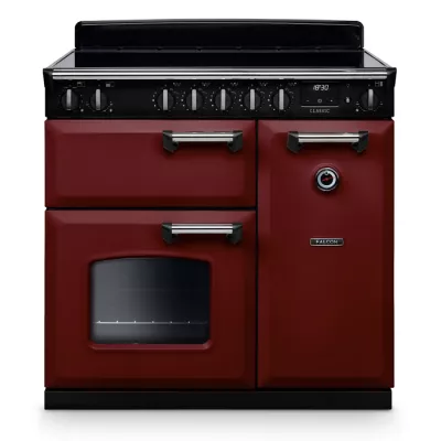 Cuisini�re 90cm Falcon Classic NGC Bordeaux Chrom� CL90EIPBOR/CM-E1 3 fours �lectriques / 5 foyers induction