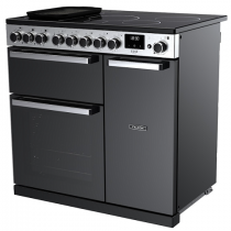 Cuisinière 90cm Falcon Edge Deluxe verre Noir Chrome EDDL90EIGBLK/CM-E1 3 fours électriques / 5 foyers induction