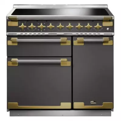 Cuisini�re 90cm Falcon Elise Luxe 90 Gris Ardoise / Laiton antique  ELS90EISL/AB-EU 3 fours �lectriques / 5 foyers induction