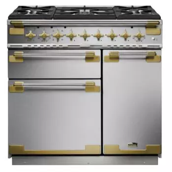 Cuisini�re 90cm Falcon Elise Luxe 90 Inox / Laiton antique ELS90DFSS/AB-EU 3 fours �lectriques / 6 foyers gaz