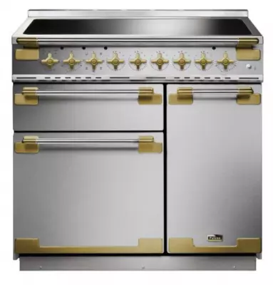 Cuisini�re 90cm Falcon Elise Luxe 90 Inox / Laiton antique ELS90EISS/AB-EU 3 fours �lectriques / 5 foyers induction