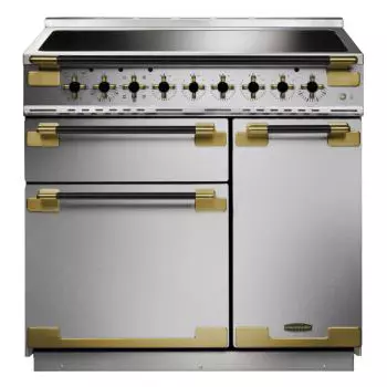 Cuisini�re 90cm Falcon Elise Luxe 90 Inox / Noir laiton ELS90EISS/BE-EU 3 fours �lectriques / 5 foyers induction