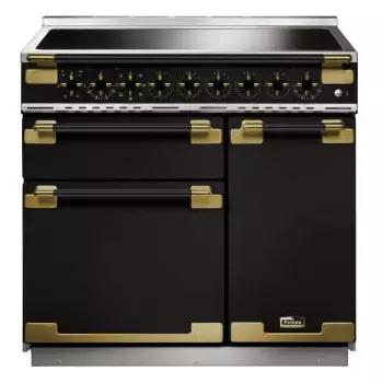 Cuisini�re 90cm Falcon Elise Luxe 90 Noir Brillant / Noir laiton ELS90EIGB/BE-EU 3 fours �lectriques / 5 foyers induction
