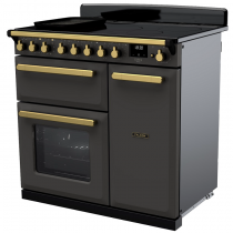 Cuisinière 90cm Falcon Estel Deluxe Ardoise / laiton antique ESDL90EIPSLT/AB-E1 3 fours électriques / 5 foyers induction