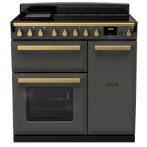 Cuisinière 90cm Falcon Estel Deluxe Ardoise / laiton antique ESDL90EIPSLT/AB-E1 3 fours électriques / 5 foyers induction