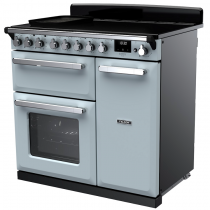 Cuisinière 90cm Falcon Estel Deluxe Bleu pastel / Chromé ESDL90EIPMSB/CM-E1 3 fours électriques / 5 foyers induction