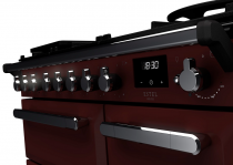 Cuisinière 90cm Falcon Estel Deluxe Bordeaux Chromé ESDL90DFPBOR/CM-E1 3 fours électriques / 5 foyers gaz