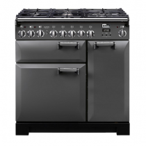 Cuisinière 90cm Falcon Leckford Deluxe Mixte Ardoise / Chromé LKD90DFSL/C-EU 2 fours électriques / 5 foyers gaz