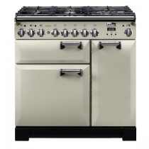 Cuisinière 90cm Falcon Leckford Deluxe Mixte Ivoire / Chromé LKD90DFIV/C-EU 2 fours électriques / 5 foyers gaz