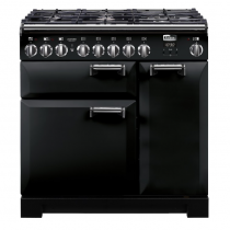 Cuisinière 90cm Falcon Leckford Deluxe Mixte Noir / Chromé LKD90DFBL/C-EU 2 fours électriques / 5 foyers gaz