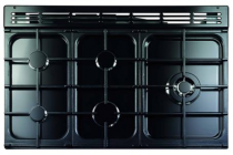 Cuisinière 90cm Falcon Leckford Deluxe Mixte Noir / Chromé LKD90DFBL/C-EU 2 fours électriques / 5 foyers gaz