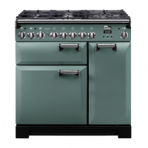 Cuisinière 90cm Falcon Leckford Deluxe Mixte Vert minéral / Chromé LKD90DFMG/C-EU 2 fours électriques / 5 foyers gaz