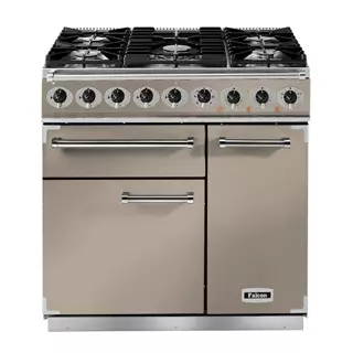 Cuisini�re 90cm Falcon PKR 900 Deluxe Fauve Chrom� grilles mates F900DXDFFN/NM-EU 3 fours �lectriques / 5 foyers gaz