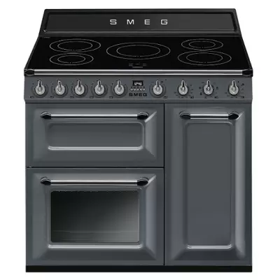 Cuisini�re 90cm Victoria 2 fours 66+63l + 1 gril / 6 br�leurs gaz Gris ardoise - SMEG Elite R�f. TR93IGR