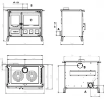 Cuisini&egrave;re &agrave; bois 10.5kW Gardenia XXL Noir - LA NORDICA R&eacute;f. 3007230