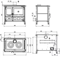 Cuisini&egrave;re &agrave; bois 10.5kW Gardenia XXL Petra Pierre naturelle - LA NORDICA R&eacute;f. 3007210 