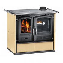 Cuisinière à bois 6.5Kw avec faïence coloris crème - HARK Réf. Regina 631