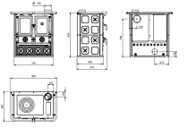 Cuisini&egrave;re &agrave; bois 7.9kW Rosetta 16 Maiolica Bordeaux - LA NORDICA R&eacute;f. 3003820