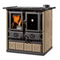 Cuisini&egrave;re &agrave; bois 7.9kW Rosetta 16 Maiolica Taupe - LA NORDICA R&eacute;f. 3003822