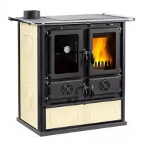 Cuisini&egrave;re &agrave; bois 7.9kW Rosetta SX.16 Ceramica Liberty Panna - LA NORDICA R&eacute;f. 3003902
