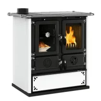 Cuisini&egrave;re &agrave; bois 7.9kW Rosetta SX.16 Steel Blanc pointill&eacute; - LA NORDICA R&eacute;f. 3003931