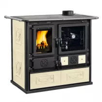 Cuisini&egrave;re &agrave; bois 8.8kW Rosa .16 fa&iuml;ence Liberty Panna - LA NORDICA R&eacute;f. 3003402