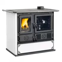 Cuisini&egrave;re &agrave; bois 8.8kW Rosa .16 Steel Blanc pointill&eacute;   - LA NORDICA R&eacute;f. 3003431