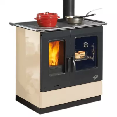 Cuisini�re � bois Armonnie 6.5Kw �maill�e Sable - GODIN R�f. 241100