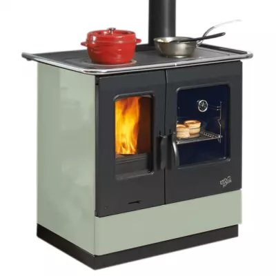 Cuisini�re � bois Armonnie �maill�e Vert atoll - GODIN R�f. 241100
