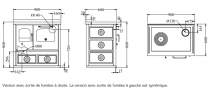 Cuisinière à bois DeManincor Eco E90P 6kW avec carreaux céramique