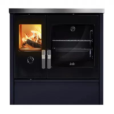 Cuisini�re � bois Deville M�lisse 75 C086AA06 8kW Bleu nuit