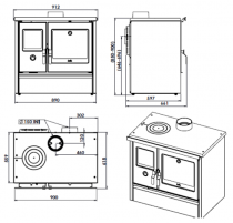 Cuisinière à bois Deville Mélisse 90 C086AB01 9kW Blanc