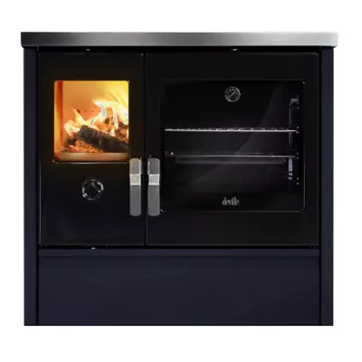 Cuisini�re � bois Deville M�lisse 90 C086AB06 9kW Bleu nuit