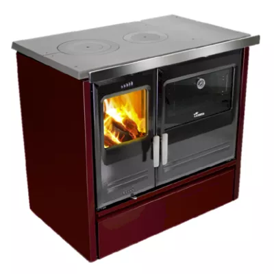 Cuisini�re � bois Etna 7T 9kW Bordeaux - Lacunza R�f. 3000000122075