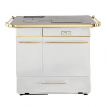 Cuisinière à bois La Châtelaine 11Kw coloris Blanc - Godin Réf. 240165 (remplace réf. 6155)