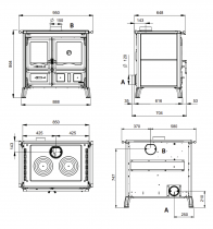 Cuisinière à bois La Nordica Gardenia 5.0 7015464 9.5kW Petra