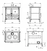 Cuisini&egrave;re &agrave; bois La Nordica Gardenia 5.0 7015464 9.5kW Petra