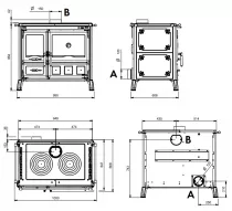 Cuisinière à bois La Nordica Gardenia XXL Ceramica  3007200 10.5kW Bordeaux