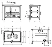 Cuisinière à bois La Nordica Gardenia XXL Ceramica  3007200 10.5kW Bordeaux