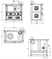 Cuisinière à bois La Nordica Rosa Reverse Liberty 7015071 8.2kW Pannacotta 