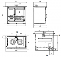 Cuisinière à bois La Nordica Rosa XXL 7015190 8.5kW Noir Anthracite