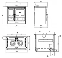 Cuisini&egrave;re &agrave; bois La Nordica Rosa XXL 7015190 8.5kW Noir Anthracite