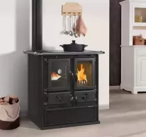 Cuisini&egrave;re &agrave; bois La Nordica Rosetta Sinistra Steel 7013136 7.2kW Anthracite