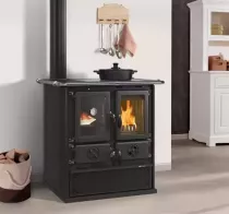 Cuisini&egrave;re &agrave; bois La Nordica Rosetta Sinistra Steel 7013136 7.2kW Anthracite