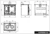 Cuisini&egrave;re &agrave; bois La Nordica Suprema 4.0 7015715 9kW Noir