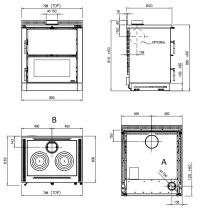 Cuisinière à bois La Nordica Verona XXL 7016240 7kW Inox