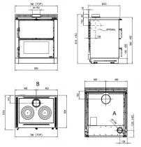 Cuisini&egrave;re &agrave; bois La Nordica Verona XXL 7016240 7kW Inox